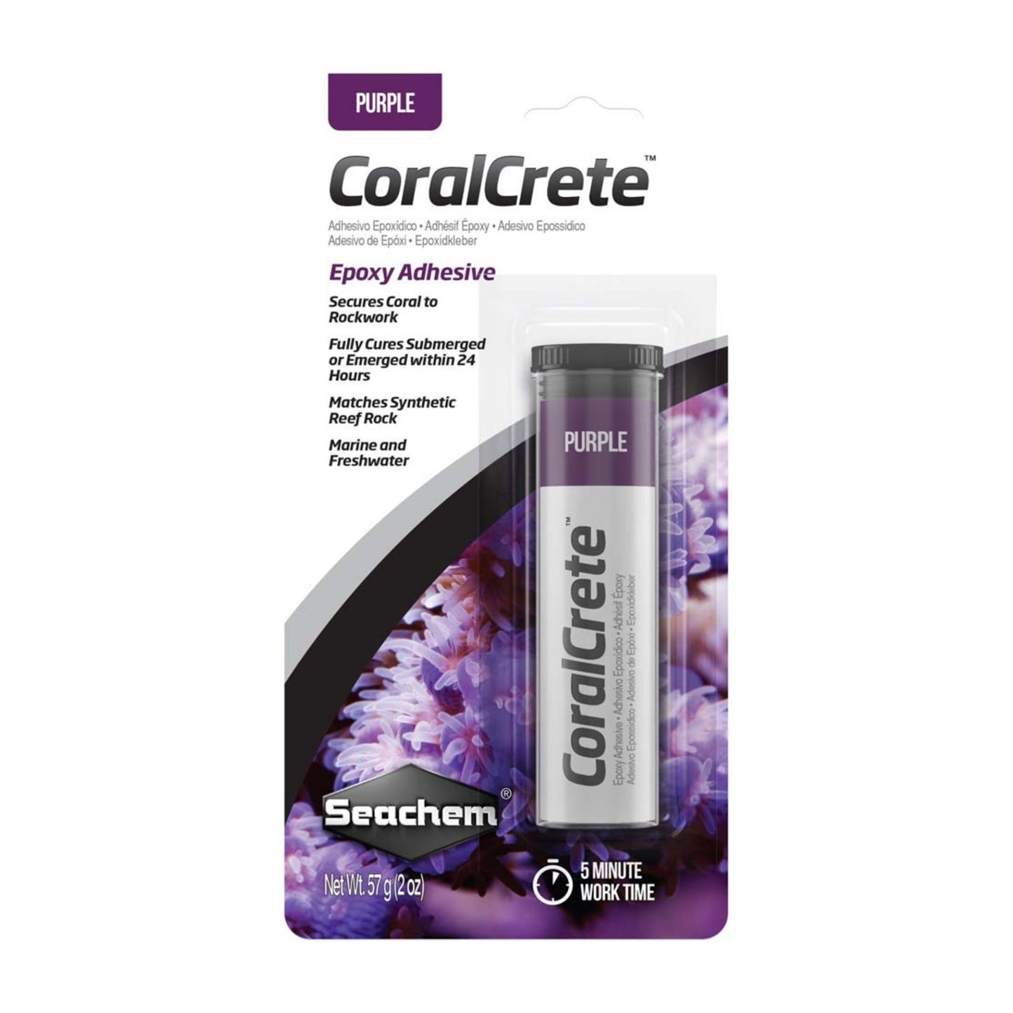 Seachem Laboratories CoralCrete Epoxy Adhesive Purple, 1ea/2 oz.