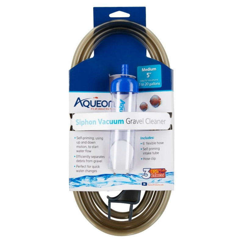 Aqueon Aquarium Siphon Vacuum Gravel Cleaner No Bulb 1ea/Medium - 5 in