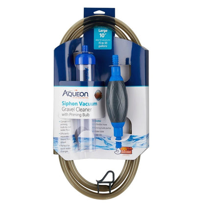 Aqueon Aquarium Siphon Vacuum Gravel Cleaner With Bulb 1ea/Large - 10 in