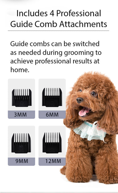 LumaKa Pets Dog Grooming Clippers, Dog Hair Clippers, Professional Cordless Dog Clippers/Shaver - Low-Noise, Anti-Anxiety, Lightweight, Long Battery Life, Grooming Scissors, Storage Pouch, & More