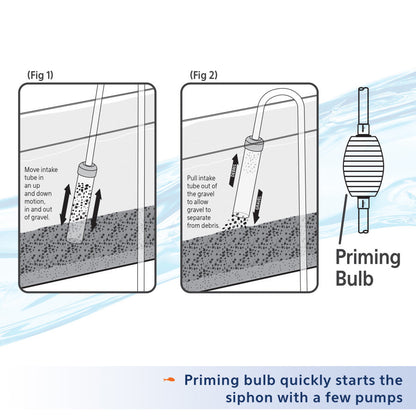 Aqueon Aquarium Siphon Vacuum Gravel Cleaner With Bulb 1ea/Large - 10 in