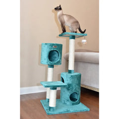 Real Woood Cat Tree House W 2 Private Condos 43" Green