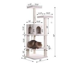 Armarkat Ivory 57" High Cat tree, Fleece Covered Cat Climber