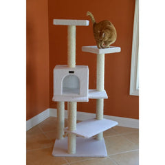 Armarkat Ivory 57" High Cat tree, Fleece Covered Cat Climber