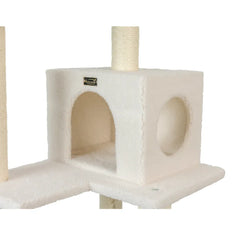 Real Wood B7301 Classic Ivory Cat Tree, 4 Levels With Rope