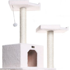 Real Wood B7801 Classic Cat Tree In Ivory 6 Levels Playhouse