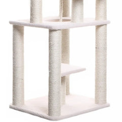 Real Wood B7801 Classic Cat Tree In Ivory 6 Levels Playhouse