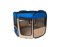 Armarkat PP001B-M Portable Pet Playpen In Blue and BGE Combo