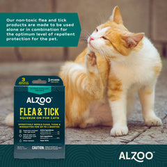 ALZOO Plant-Based Flea & Tick Repellent Squeeze-On Cat