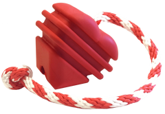 MKB Heart on a String Ultra-Durable Durable Rubber Chew Toy, Reward Toy, Tug Toy, and Retrieving Toy