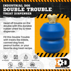 ID Double Trouble Durable Rubber Chew Toy and Treat Dispenser