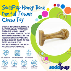 SP Honey Bone  Dental Tower Ultra Durable Nylon Dog Chew Toy for Aggressive Chewers
