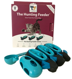 Doc & Phoebe Indoor Hunting Cat Feeder Blue, Gray 1ea/3 pk