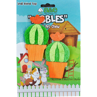 A &E Cages Nibbles Small Animal Loofah Chew Toy Barrel Cactus; 1ea