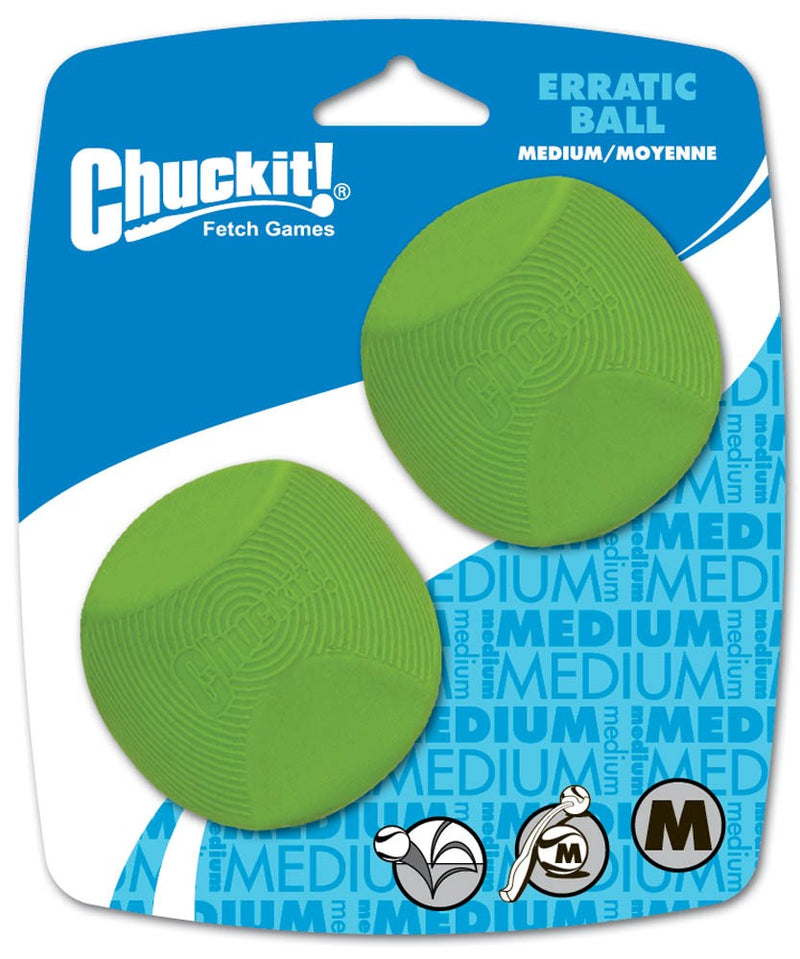 Chuckit! Erratic Dog Toy Ball Green 1ea/2 pk, MD