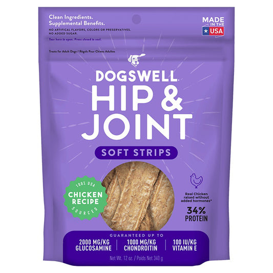 Dogswell Hip & Joint Grain-free Soft Strips Dog Treat Chicken 1ea/12 oz