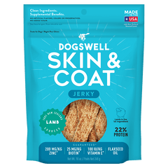 Dogswell Jerky Skin and Coat Grain-Free Lamb 10oz.