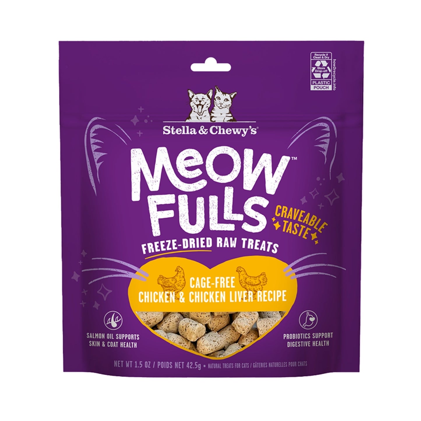 Stella & Chewys Cat Meowfulls Freeze Dried Treat Chicken & Liver 1.5oz.