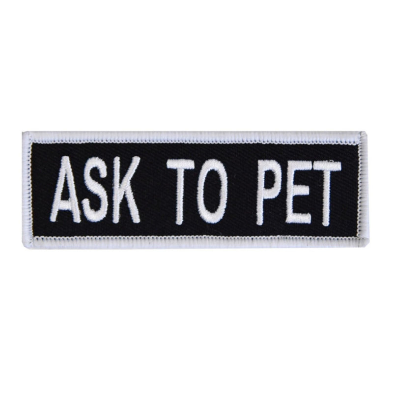 Boss Dog Tactical Harness Patch Ask to Pet, 6ea/Small