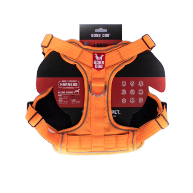 Boss Dog Tactical Dog Harness Hunter Orange, 1ea/Large