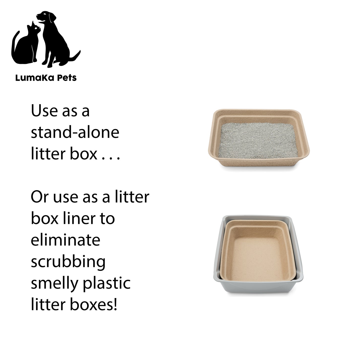 LumaKa Pets Disposable Litter Box - 5/Pack/Large/Disposable Litter Boxes for Cats, Rabbit Litter Box, Guinea Pig Litter Box, Cat Box, Travel Litter Box, High Sided Litter Box, Sturdy, Leak Resistant