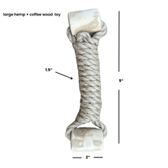hemp rope + coffee wood toy