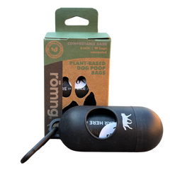 Compostable Dog Poop Bags + Bamboo Dispenser