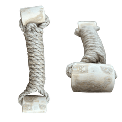 hemp rope + coffee wood toy